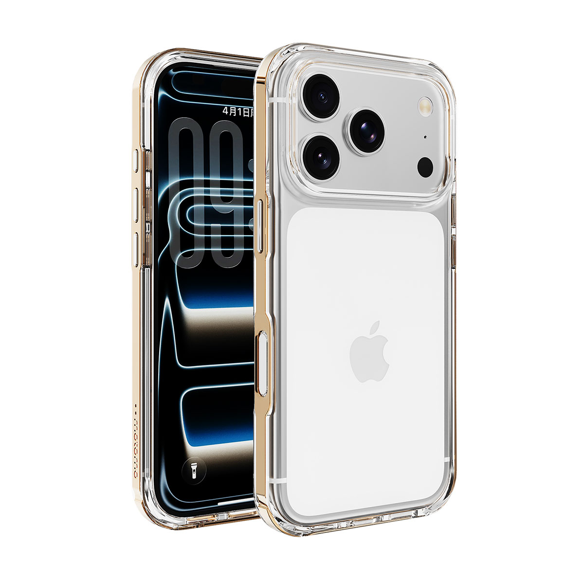 iPhone 18 Pro 用] motomo INO Achrome Shield Case バンパー風