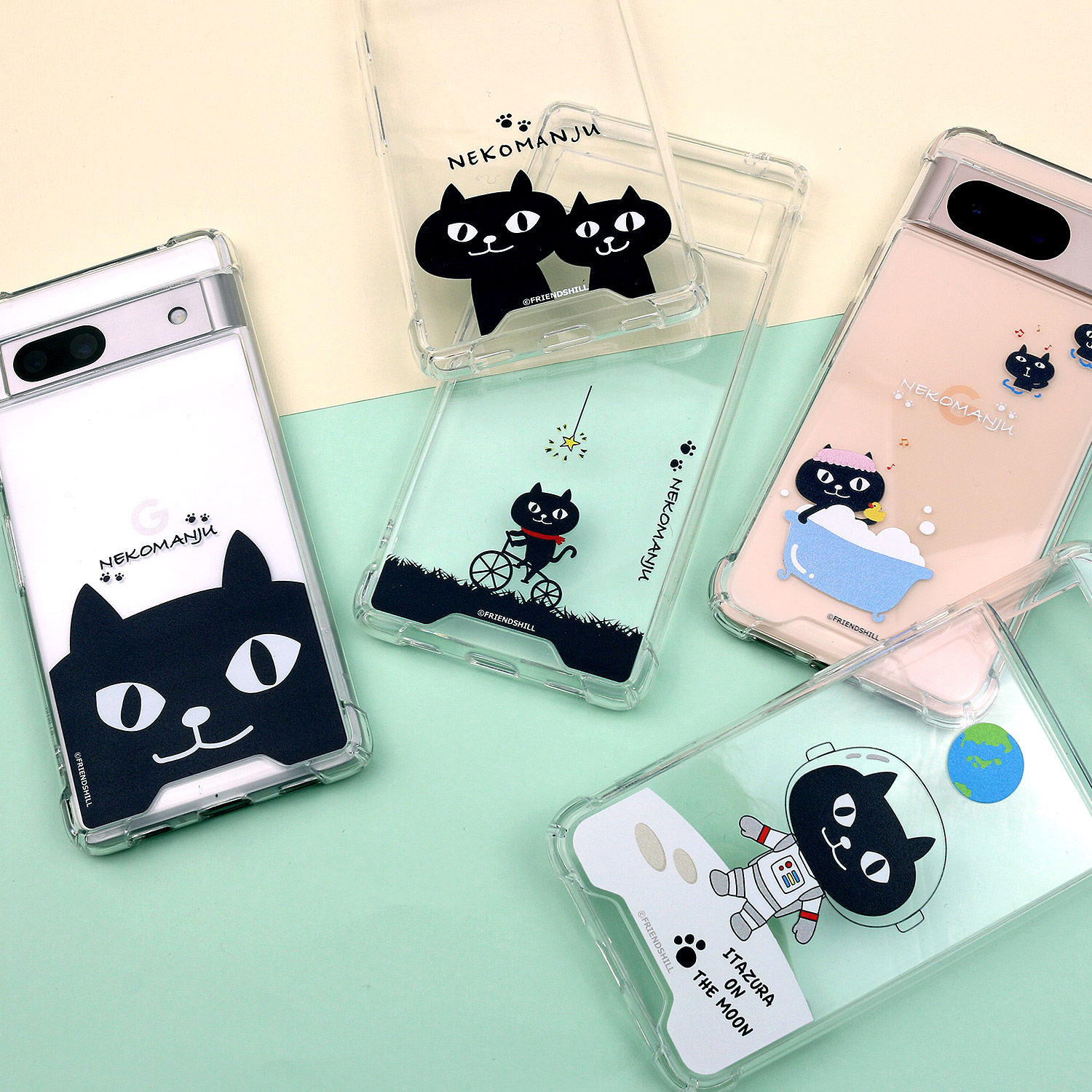 [Google Pixel 7a / 8 / 8a 用] ネコマンジュウ ハイブリッドケース 公式ライセンス品