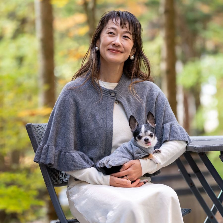 MyCASHMERE マイカシミヤ　ショートケープ 贅沢なカシミヤ100％のショートケープ【丈約33cm+7cmフリル