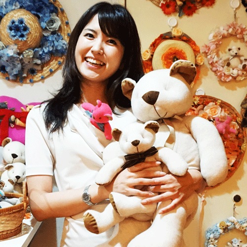 高級カシミヤ製テディベア。ヒョウ柄のジャイアント・ベア【60cm