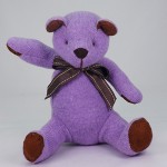 高級カシミヤ製テディベア。高貴な紫色のパープル・キッドベア【24cm】|キッドベアH24cm|●テディベア　人気NO.1の定番ベア