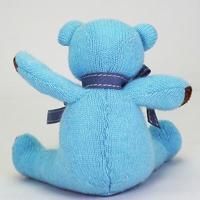 半額満載！スーパーSALE グランドセール！ 高級カシミヤ製ベビー・テディベア。NYブルー色のティファニー アンティーク雑貨