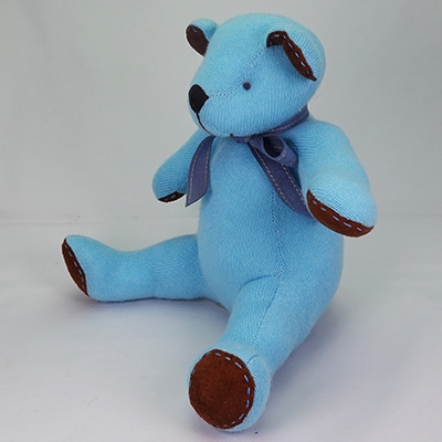 高級カシミヤ製テディベア。NY色ブルーのティファニー・パパベア【30cm