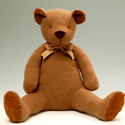 高級カシミヤ製テディベア。大人のビターチョコレート色のチョコ