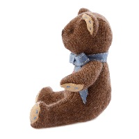 高級カシミヤ製ベビー・テディベア。赤いハート付きビターチョコレート色のチョコ・ベビーベア【15cm】|ベビーベアH15cm|●テディベア　人気NO.1の定番ベア