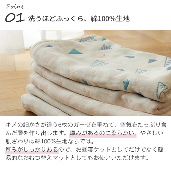 ふんわりやわらか 6重ガーゼケット (BOXギフト対象/刺繍対象