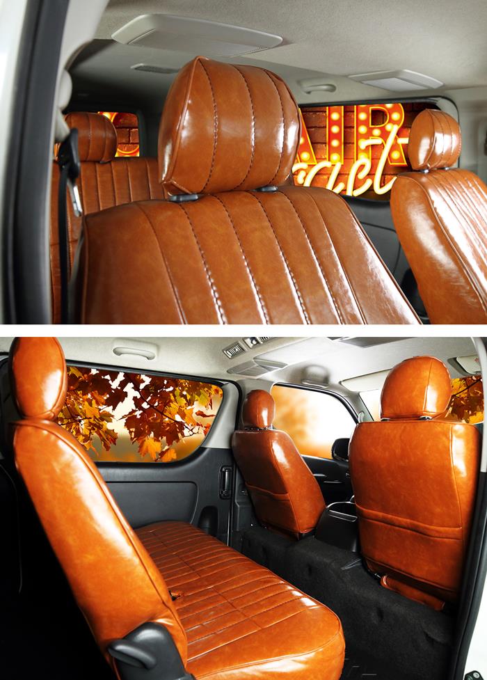 ハイエース シートカバー レトロ シートカバー 全席セット ミスト V