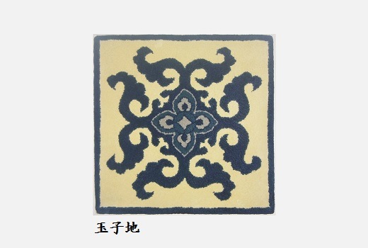 [手刺繍・座布団]　　花菱龍唐草中心柄/各色