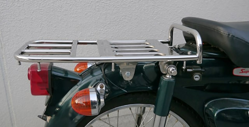 バイク用品【ジャンク品】ロングダブルシート ＆ リアキャリア カブ カスタム ホンダ スーパーカブ リアキャリア C50/70/90/AA01/HA02