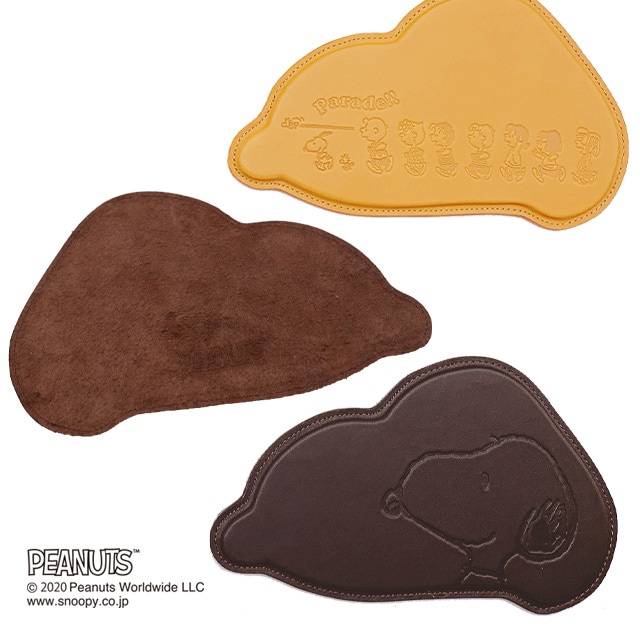 PEANUTS】スヌーピーのシルエットが可愛い本革マウスパッド - ナダヤ