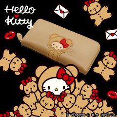 【HELLO KITTY/サンリオ】ハローキティのくまぐるみ レディース 本革 長財布［kitty-003］|ナダヤキャラクター