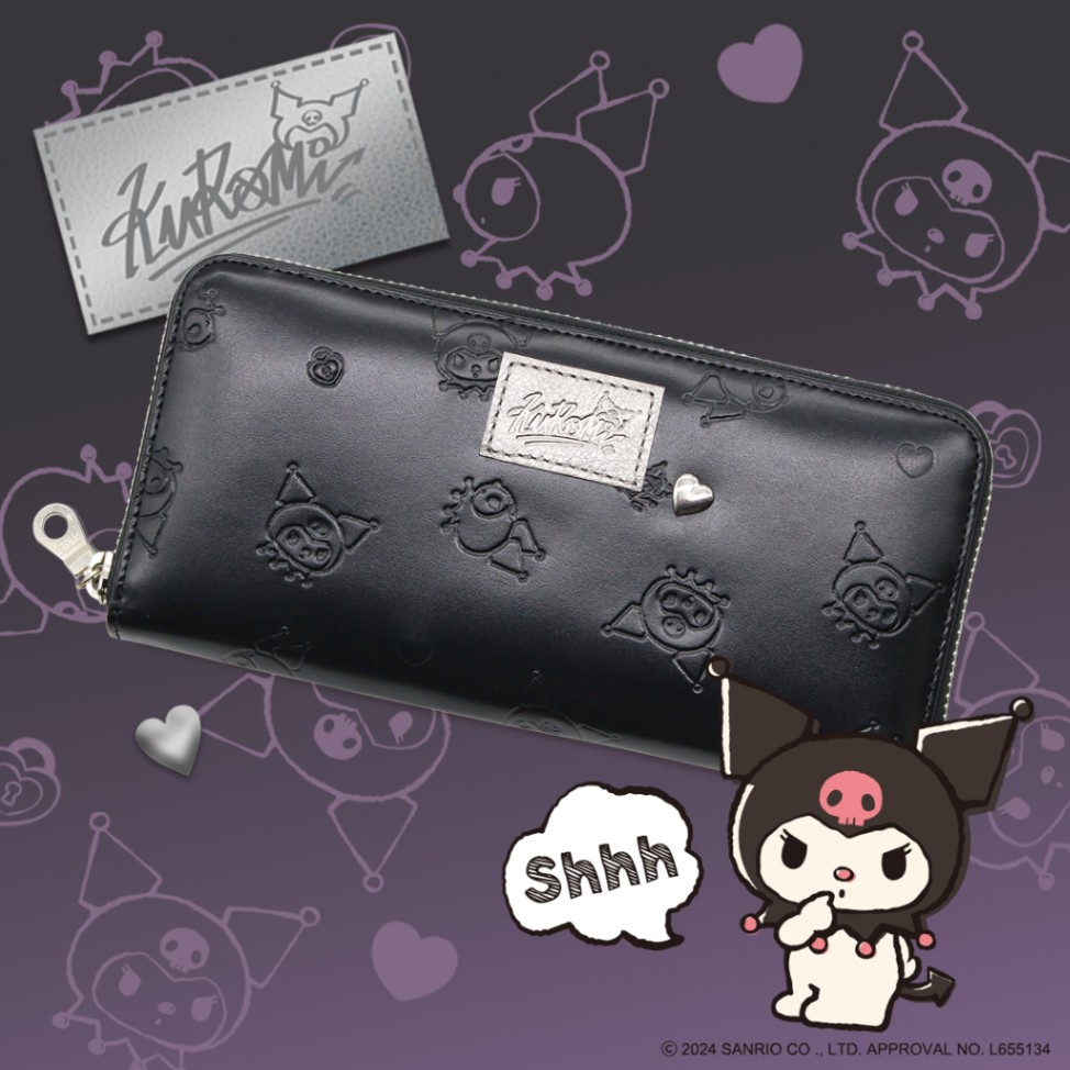 サンリオキャラクターズ/サンリオ】KUROMI クロミ ラウンド長財布 本革