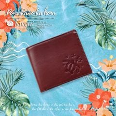 幸運のハワイ柄〈ホヌ〉本革 二つ折り財布 ナダヤ【レザージー/leather-g】［ha-816］|財布