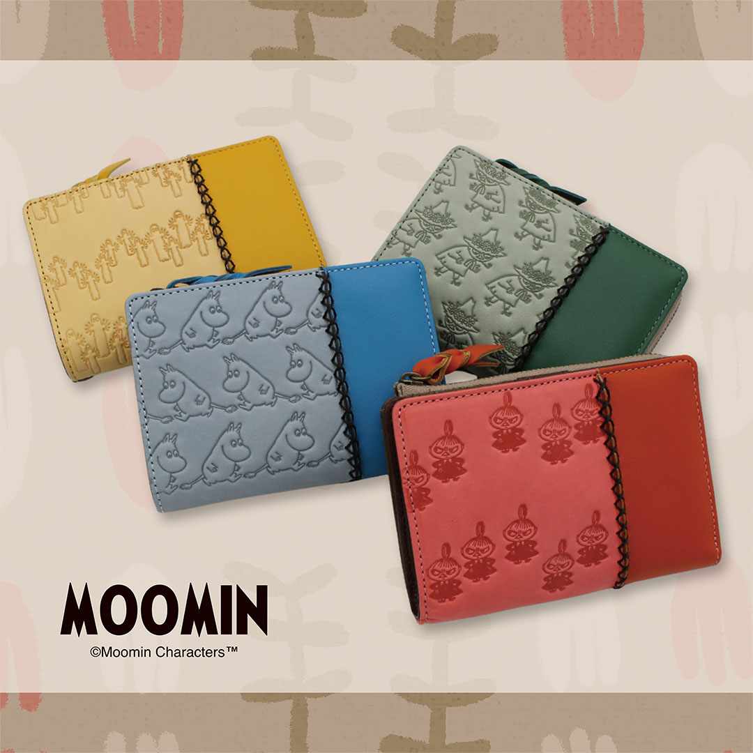 MOOMIN】ムーミン 本革 二つ折り財布【PATTERN】[mm-008]