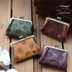 【NADAYA】ジョセフィーヌ 本革 がま口 三つ折り財布 小さい財布 レディース 袋縫い [jose-77070]|レディース|財布