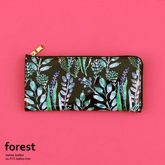イタリアンレザー 長財布 エナメル【ca-515-forest】
