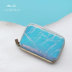 最新作ご予約開始【mu】本革 Rファスナー コンパクト財布 【AURORA】［mu-75060］|mu|財布