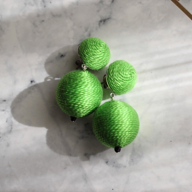 レザージー×1891】受注生産 バスケ ボンボン ピアス or イヤリング ※名