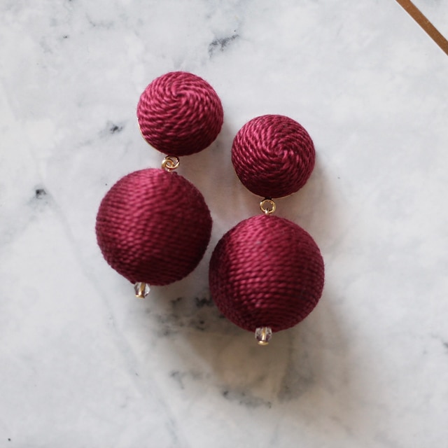 レザージー×1891】受注生産 バスケ ボンボン ピアス or イヤリング ※名