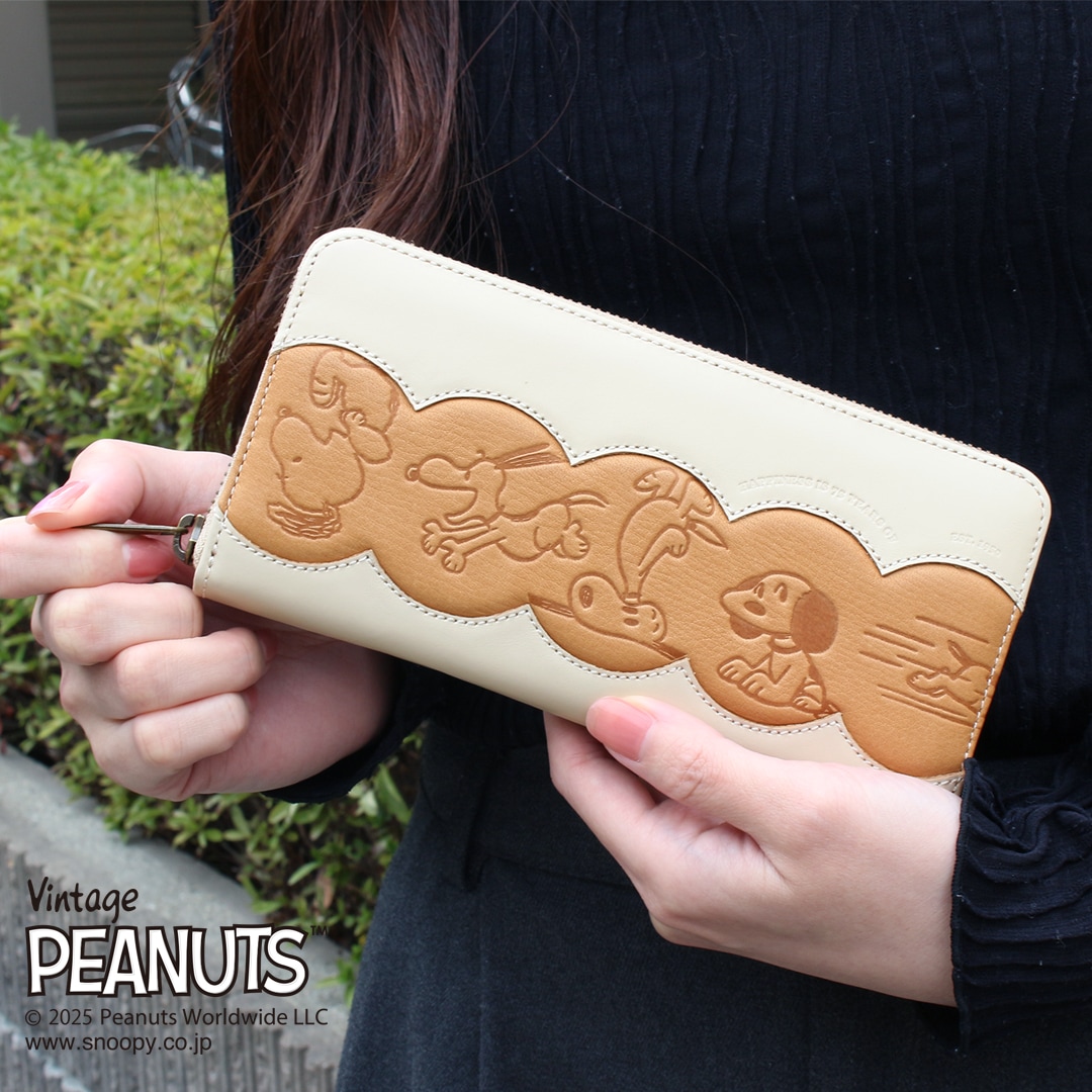 PEANUTS/SNOOPY】スヌーピーのファスナー長財布【PEANUTS75周年】[sp