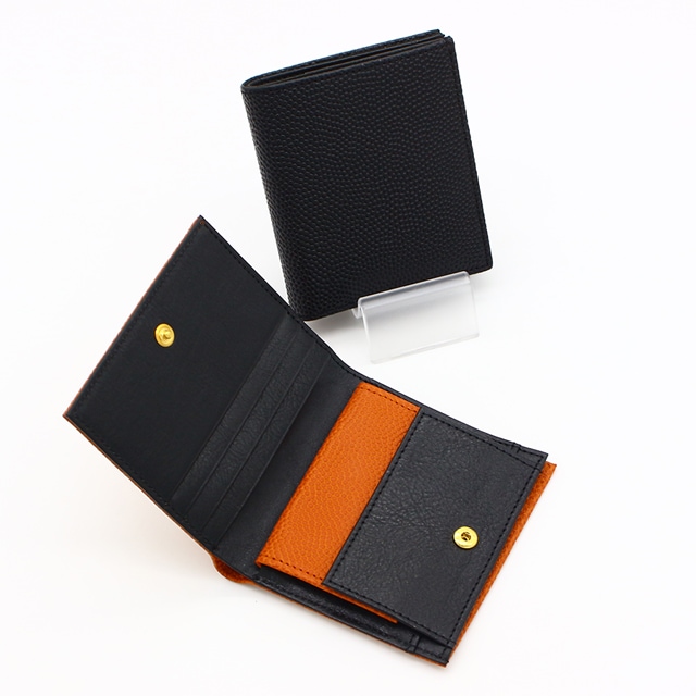 バスケットボール素材を使ったバスケ二つ折り財布 【Leather