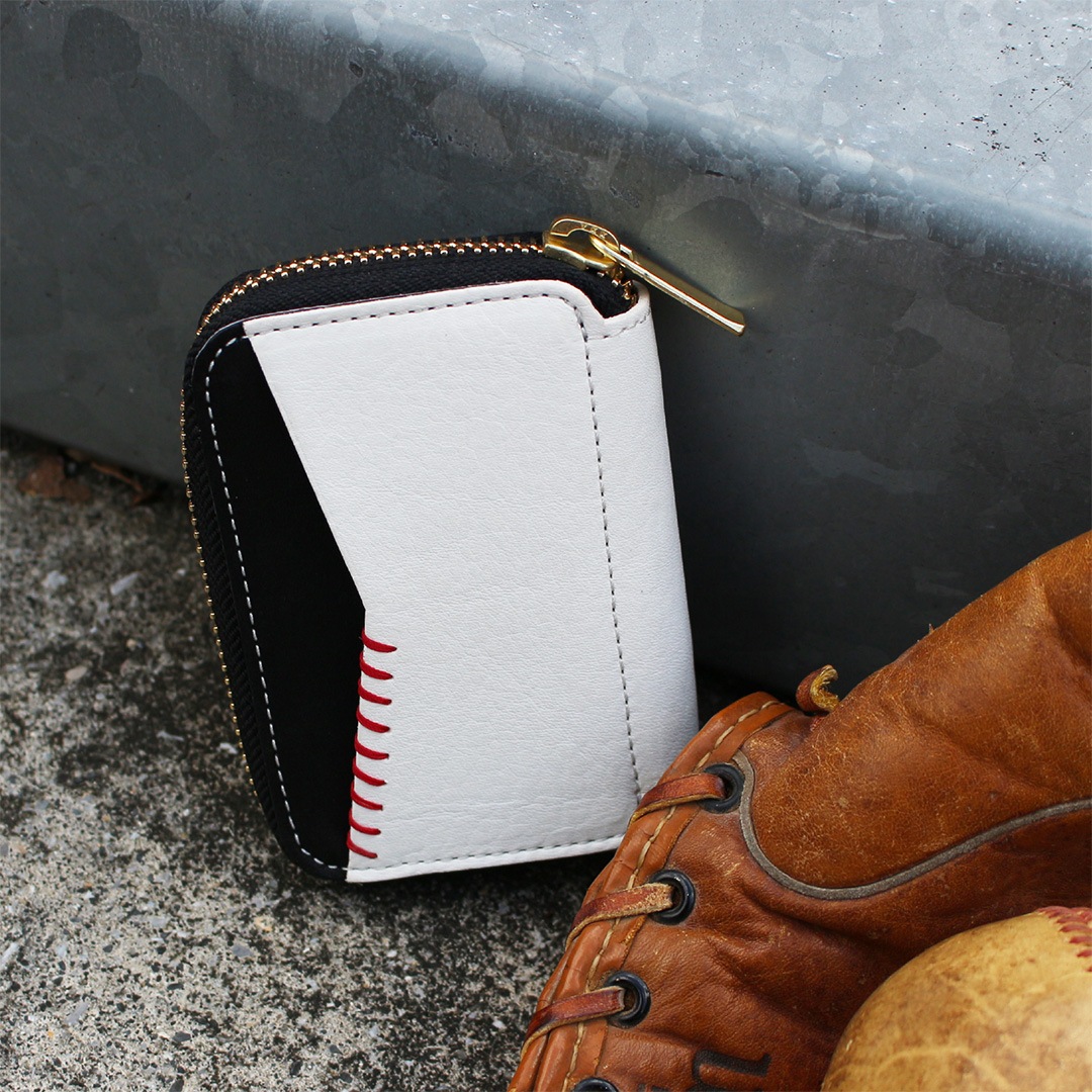 MU (NADAYA) 本革ミニ財布 最新作ご予約開始【mu×NADAYA SPORTS】 野球ボールレザー 本革 R