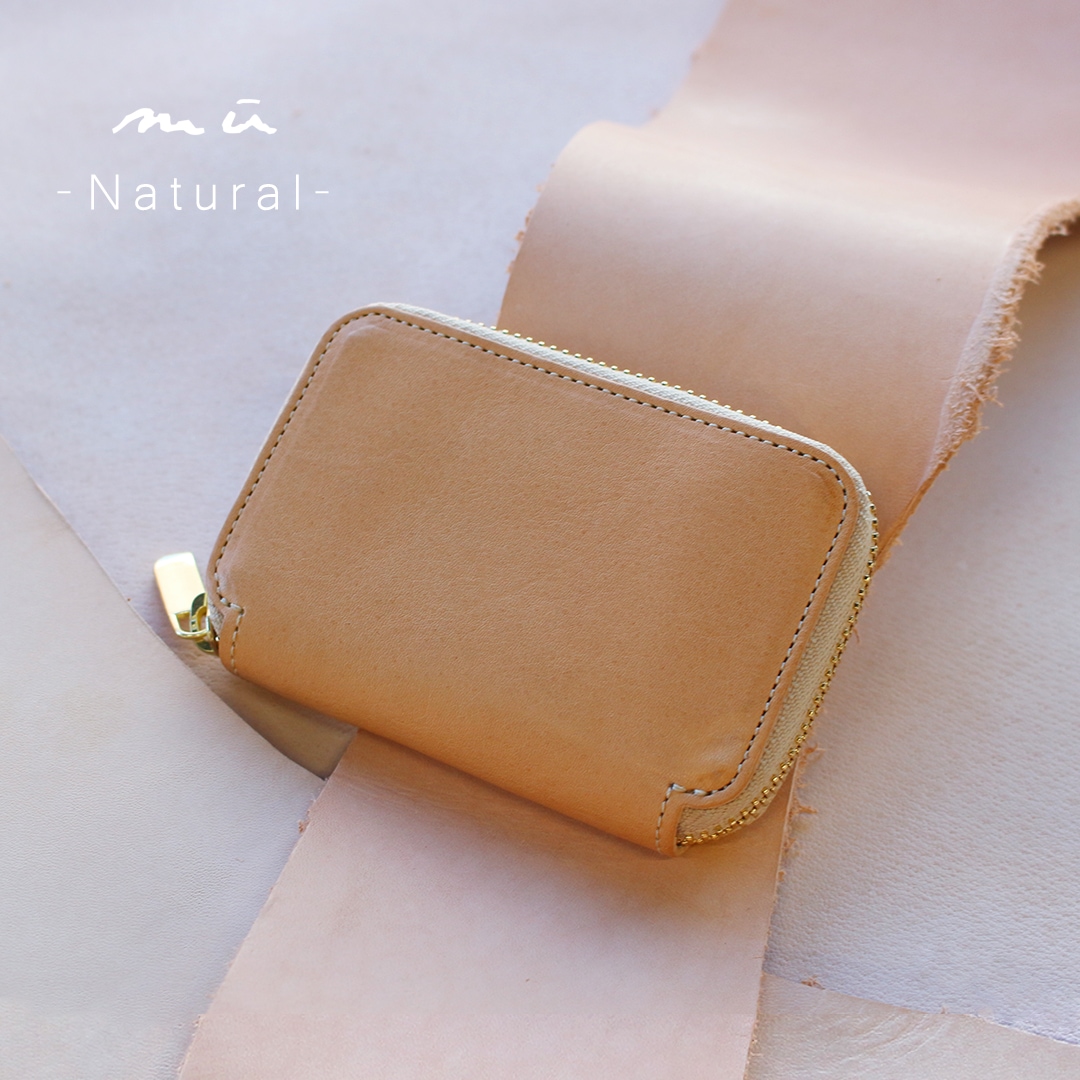 2/27(金)0時よりご予約開始【mu】本革 Rファスナー コンパクト財布
