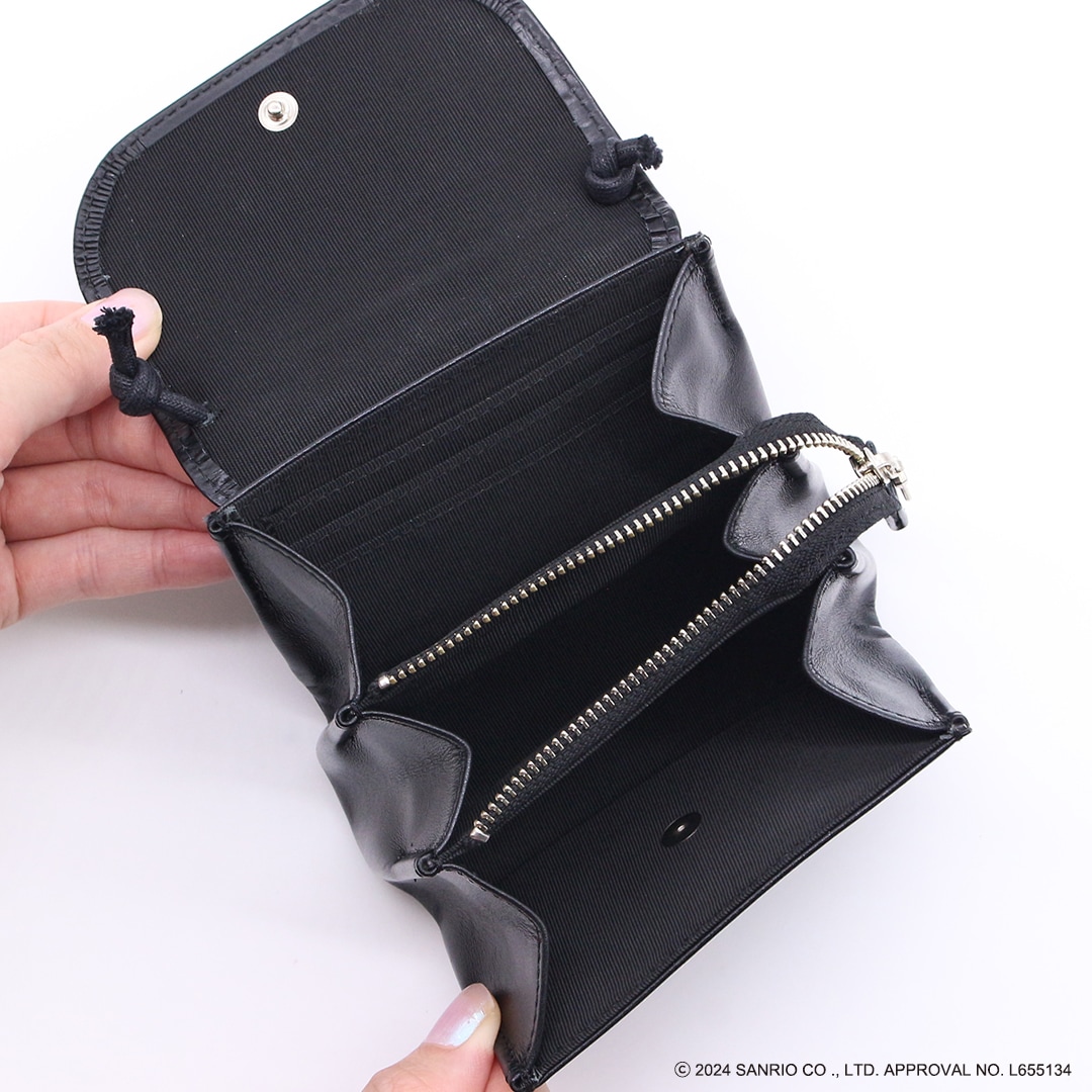 ナダヤ サンリオキャラクターズ クロミ 長財布 本革 牛革 レザー BLACK