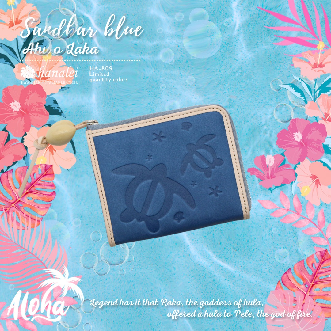 レザージー/leather-g】ハワイ柄レディースコンパクト財布［ha-813］