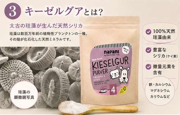 キーゼルグア 珪藻土パウダー 犬＆猫用(Kieselgur) | 犬用カスタマイズ
