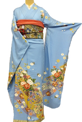丹後ちりめん振袖「道長に四季の花」 | 種類から探す,振袖 | きもの 