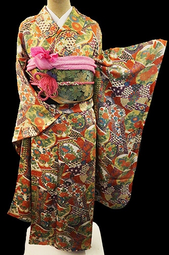 特選本手加工京友禅振袖【染疋田・乱菊・牡丹◆濃紺】ネイビー 丹後ちりめん 特選本手加工京友禅振袖【染疋田・乱菊・牡丹◇濃紺】ネイビー 丹後