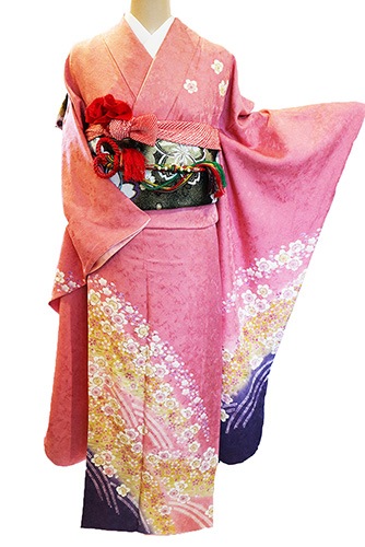 地紋美しく上質な丹後ちりめん美しい暈しと絞りの辻が花正絹袷付下げ