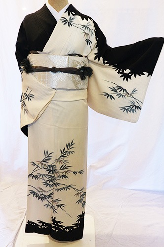 長襦袢 笹の葉紋様 吉祥紋様 正絹 七五三 入園式 入学式 美品 結婚