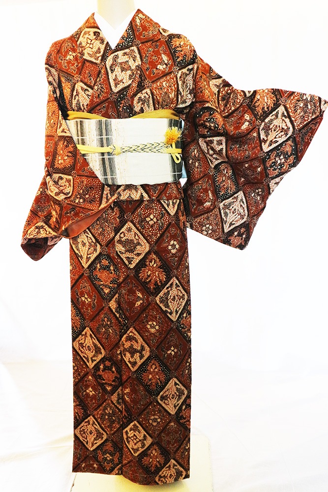 正絹小紋「菱に更紗」 | 種類から探す,小紋 | きものサロンながしまR&C 