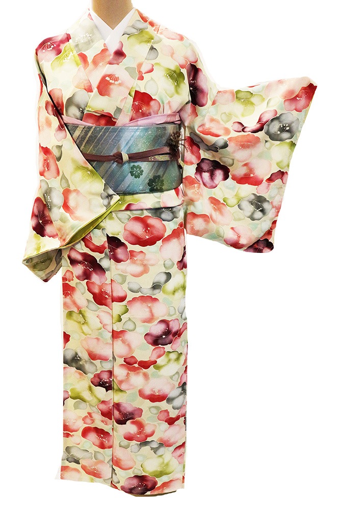 正絹小紋「椿総柄」 | 種類から探す,小紋 | きものサロンながしまR&C 