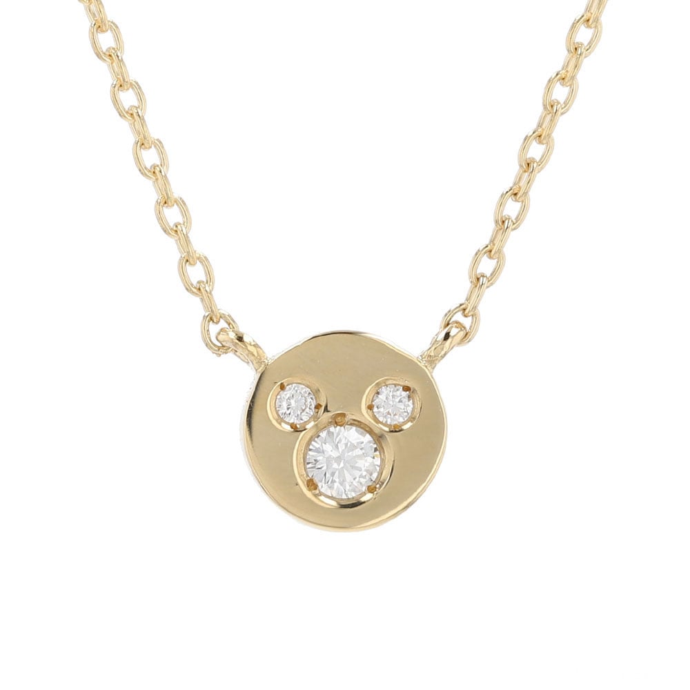 14KT ミッキー ペンダント ディズニー 14金 ディズニー] ミッキー ペンダント ネックレス プレート ラウンド