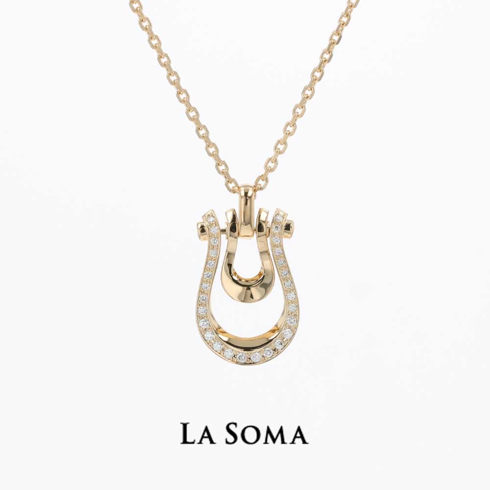 ラ・ソマ] LA SOMA ホースシュー 18金 ダイヤモンド ネックレス 馬蹄