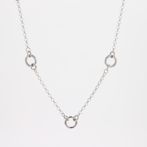 LA SOMA プラチナネックレス ラ・ソマ] LA SOMA サークル コンビ 18金/プラチナ ダイヤモンド