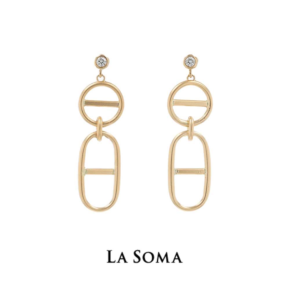 ラ・ソマ] LA SOMA ホースシュー 18金 イエローゴールド ピアス