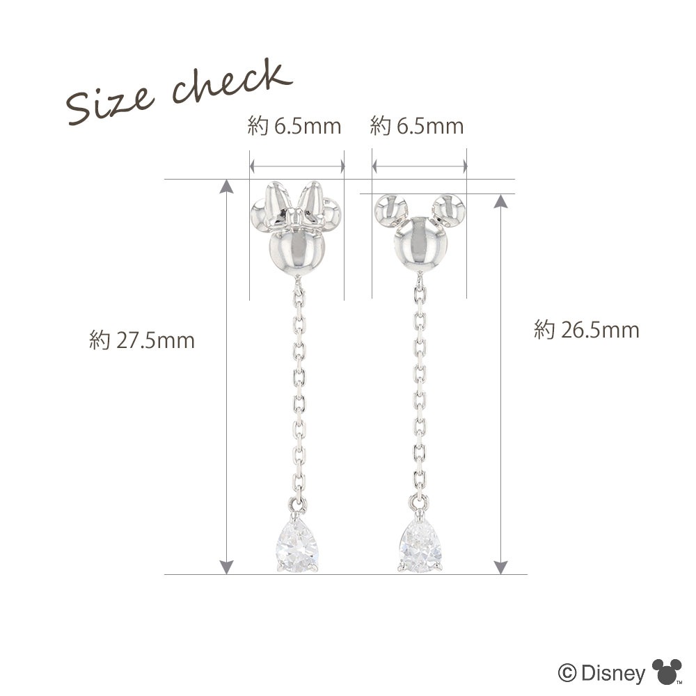 ディズニー] WEB限定 ミッキー ミニー ピアス シルバー キュービック