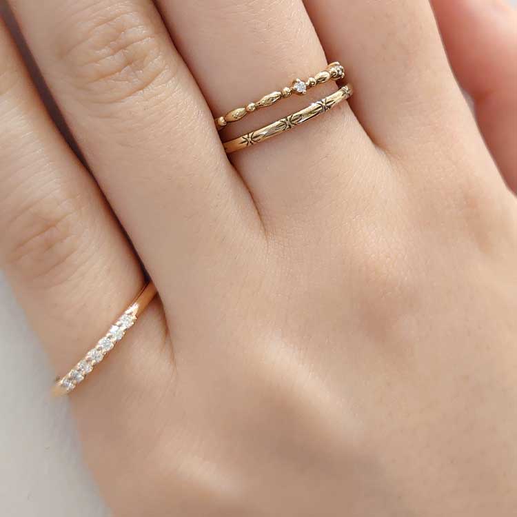 ウィスプ] WISP K10イエローゴールド リング ダイヤモンド（FFRWP20335