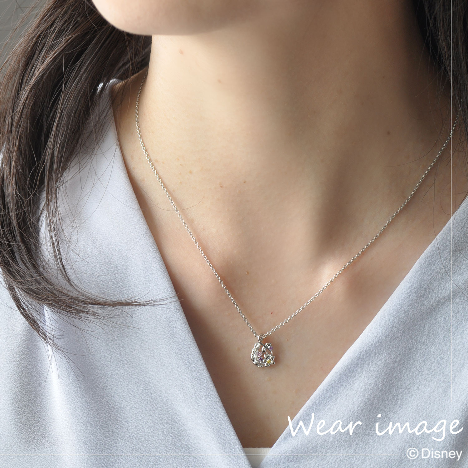 ディズニー　ラプンツェル　ネックレス ディズニー] ラプンツェル / シルバー キュービック ペンダント