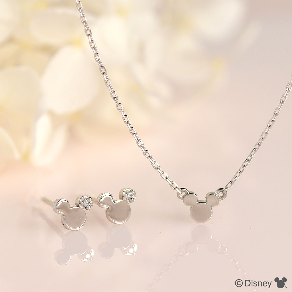 ディズニー] WEB限定品 ペンダント ネックレス ミッキー プラチナ