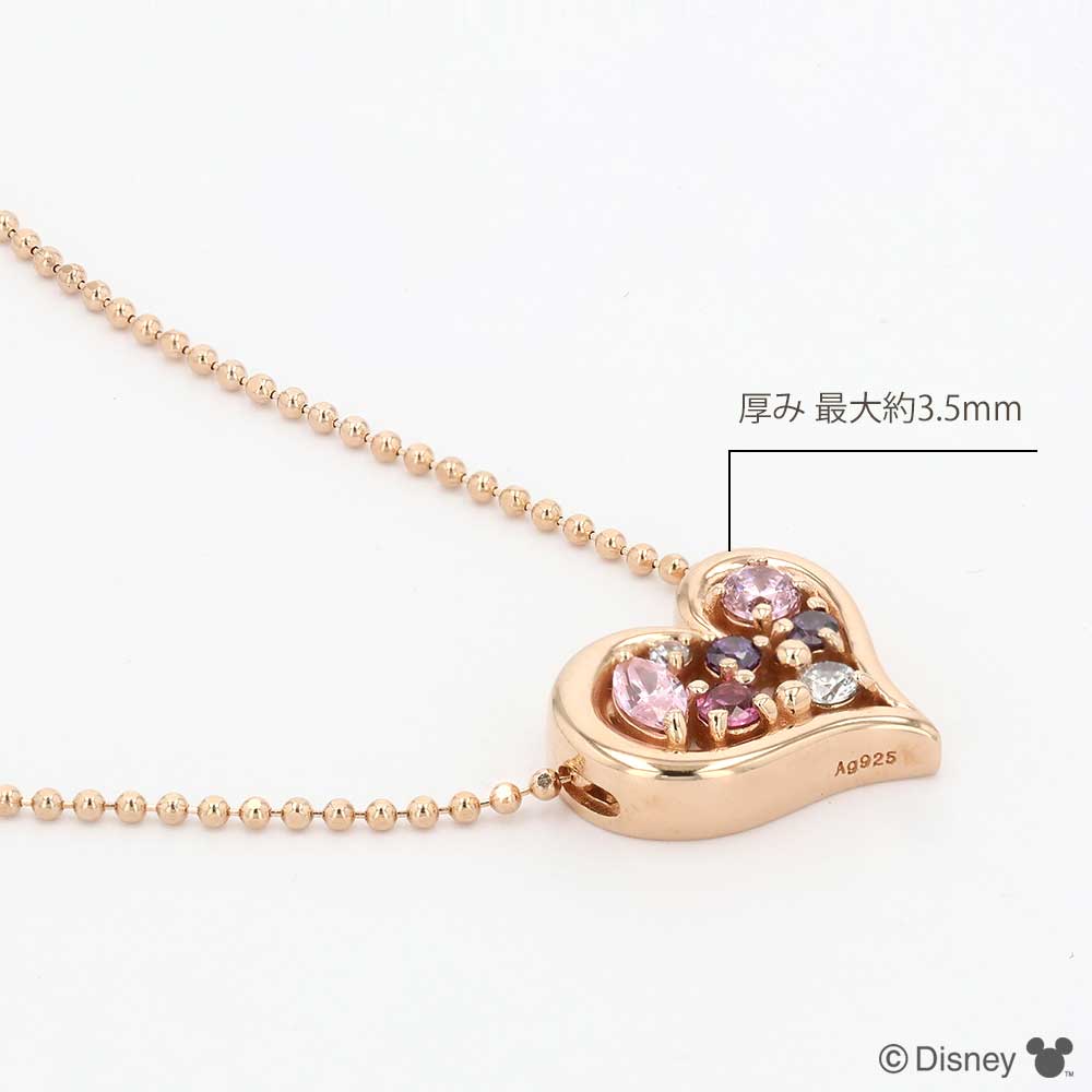 ディズニー ペンダント ネックレス ミッキー シルバー ピンク