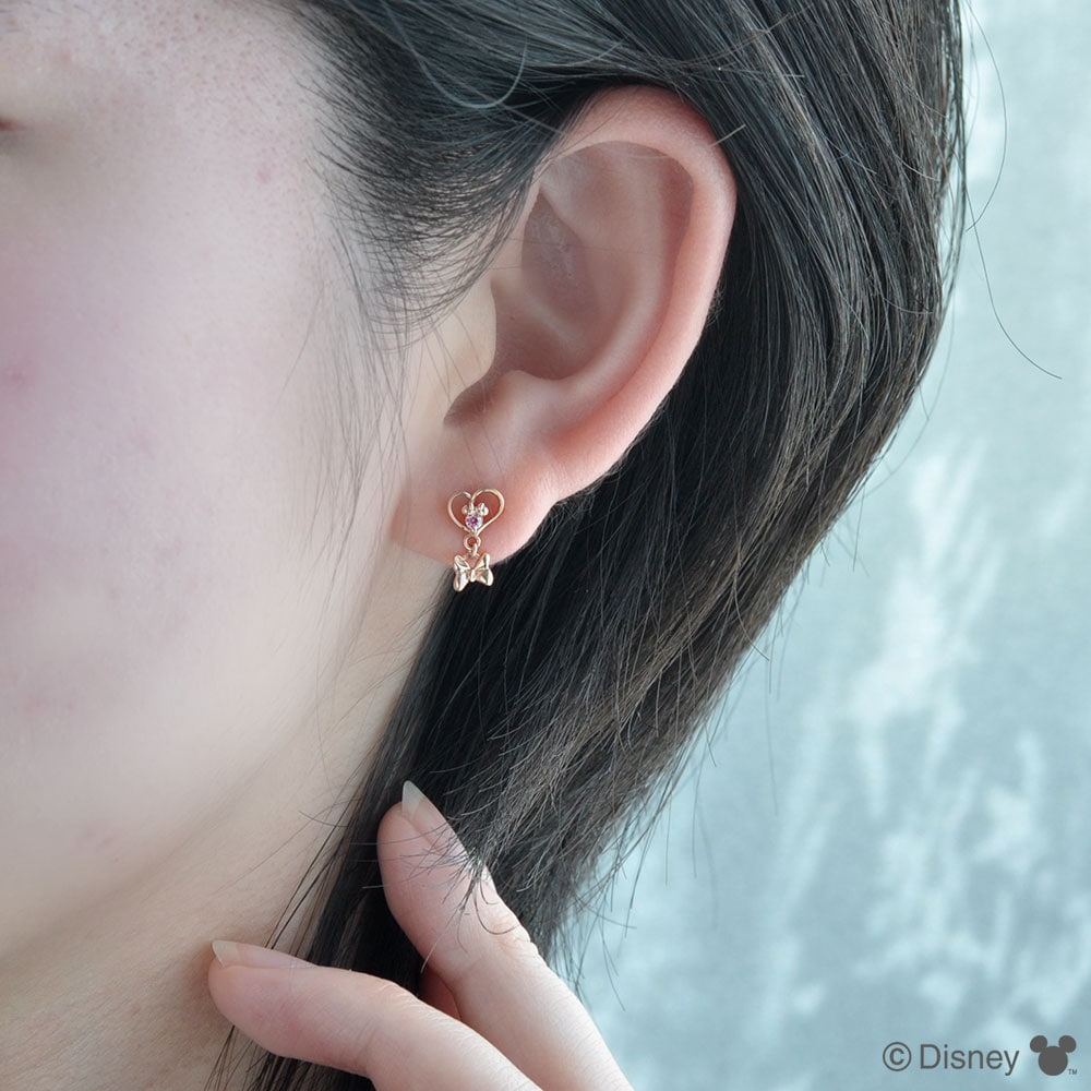 ◎Disney ミニー K18 ピアス ディズニー] ミニー / シルバー ピンクゴールドコーティング