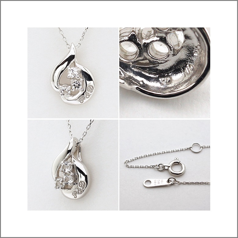 ピンキーアンドダイアン] ペンダント ネックレス 10金 ホワイト