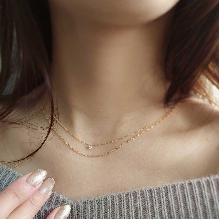 ペンダント K18イエローゴールド ダイヤモンド 0.05ct 数字 ジュエリー