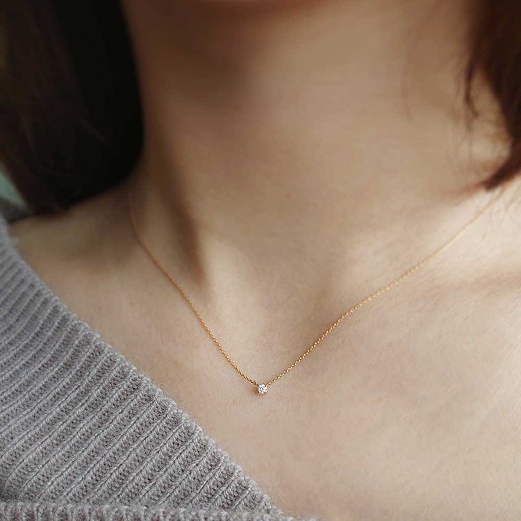 ペンダント K18イエローゴールド ダイヤモンド 0.05ct 数字 ジュエリー