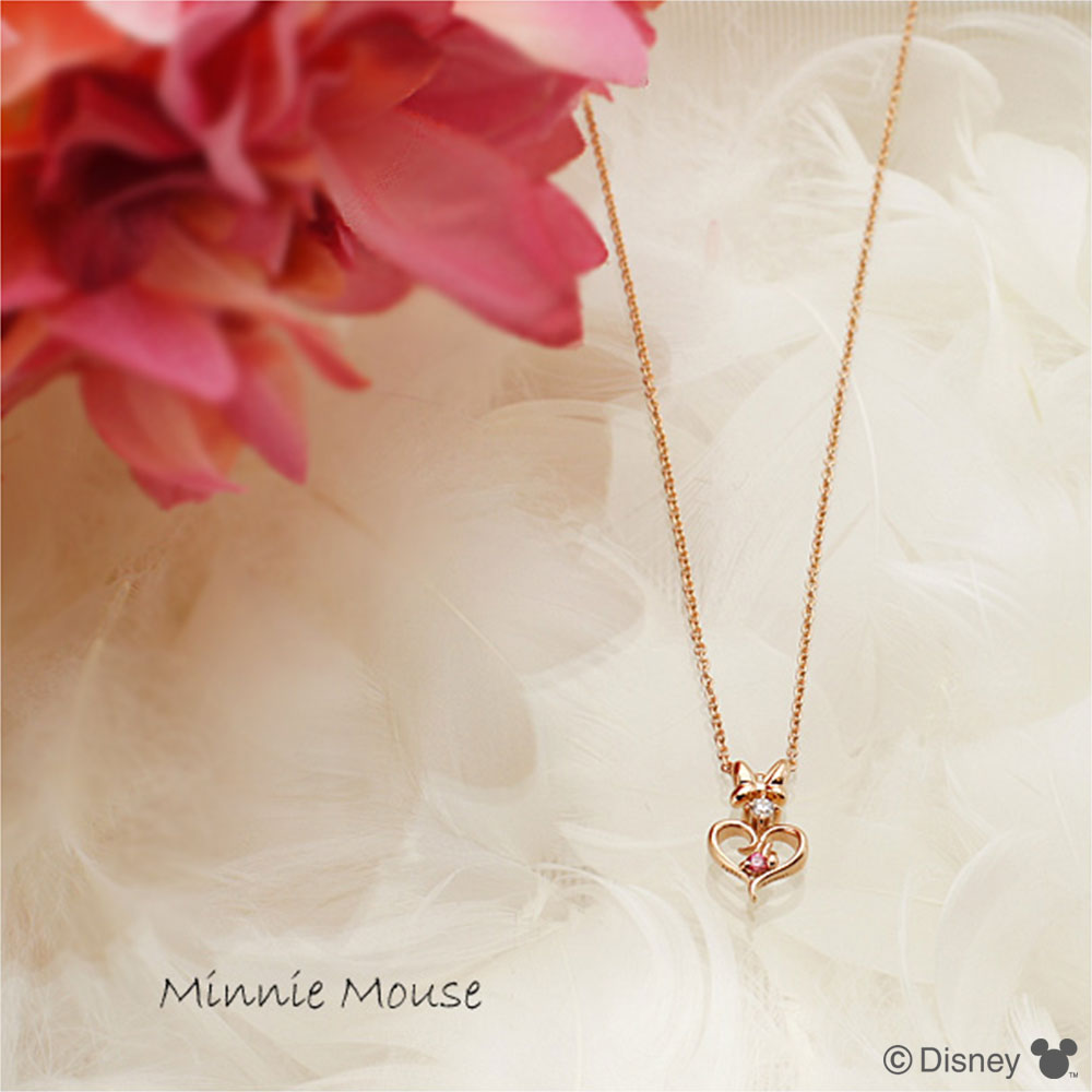 ディズニー] ミニー シルバー ピンク キュービックジルコニア